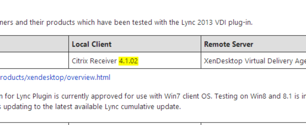 XenDesktop with Lync 2013