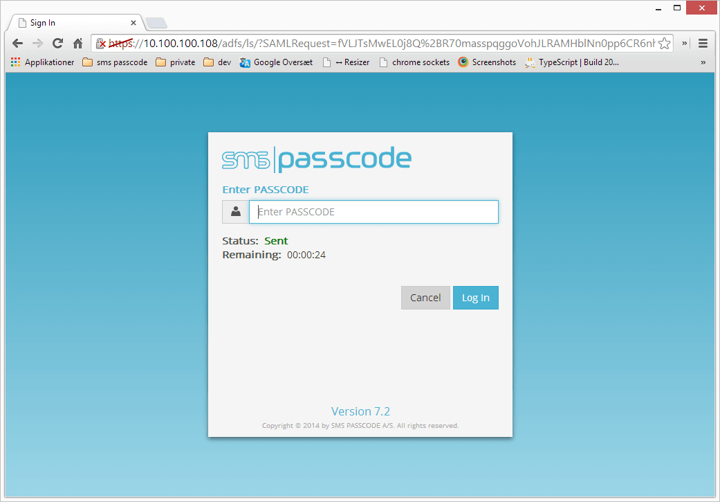 smsPasscode 7.2