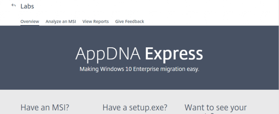 WorkSpace Cloud AppDNA Express