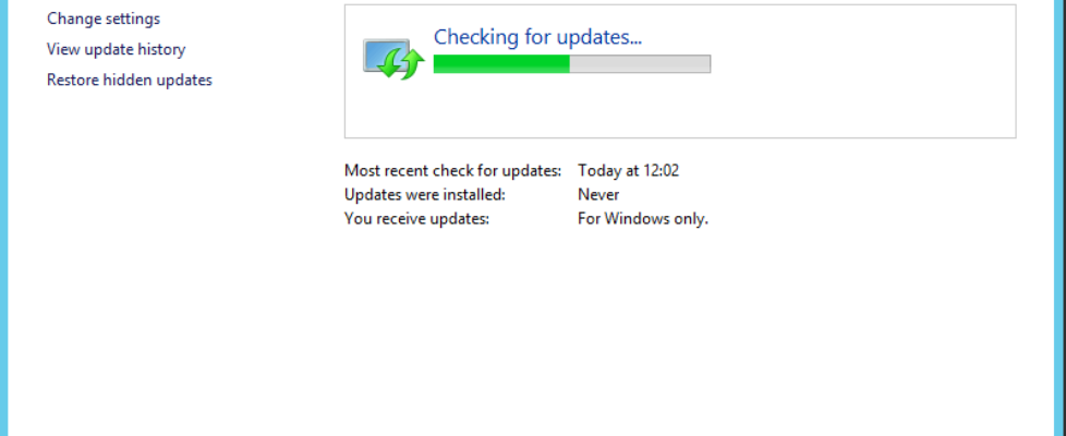 Windows Server 2012r2 and Windows 10 Windows Update hangs at every step
