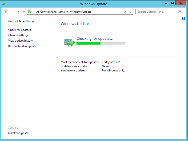 Windows Server 2012r2 and Windows 10 Windows Update hangs at every step