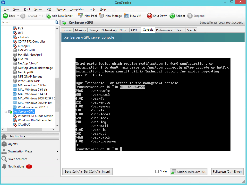 XenServer Check /var/log files