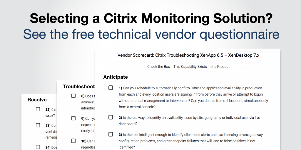 Selecting a Citrix Monitoring Vendor